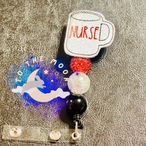 Rae Dunn “nurse” mug badge reels